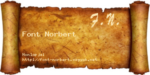 Font Norbert névjegykártya